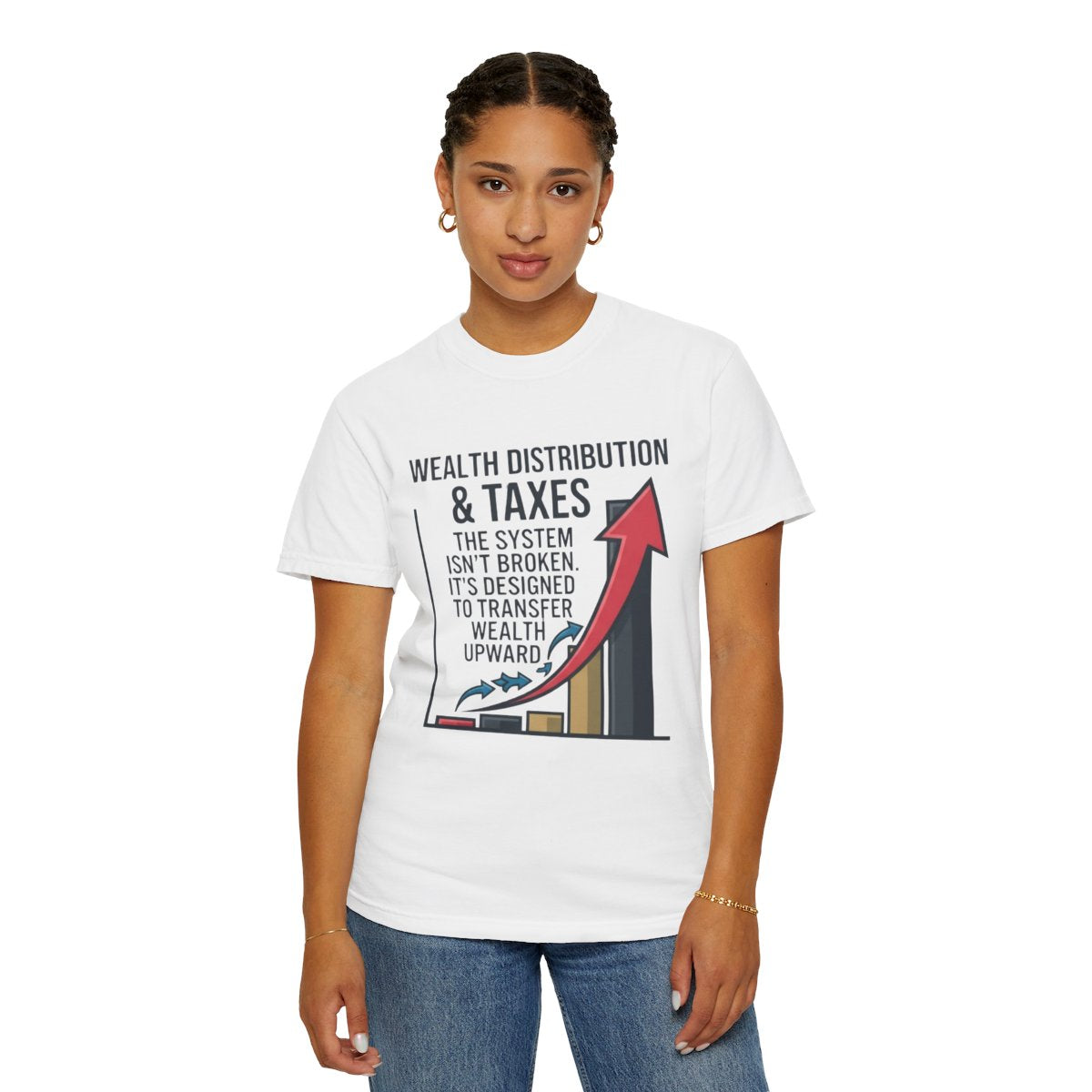 Color: White | Protest Series - Follow The Money Unisex Garment-Dyed Tee