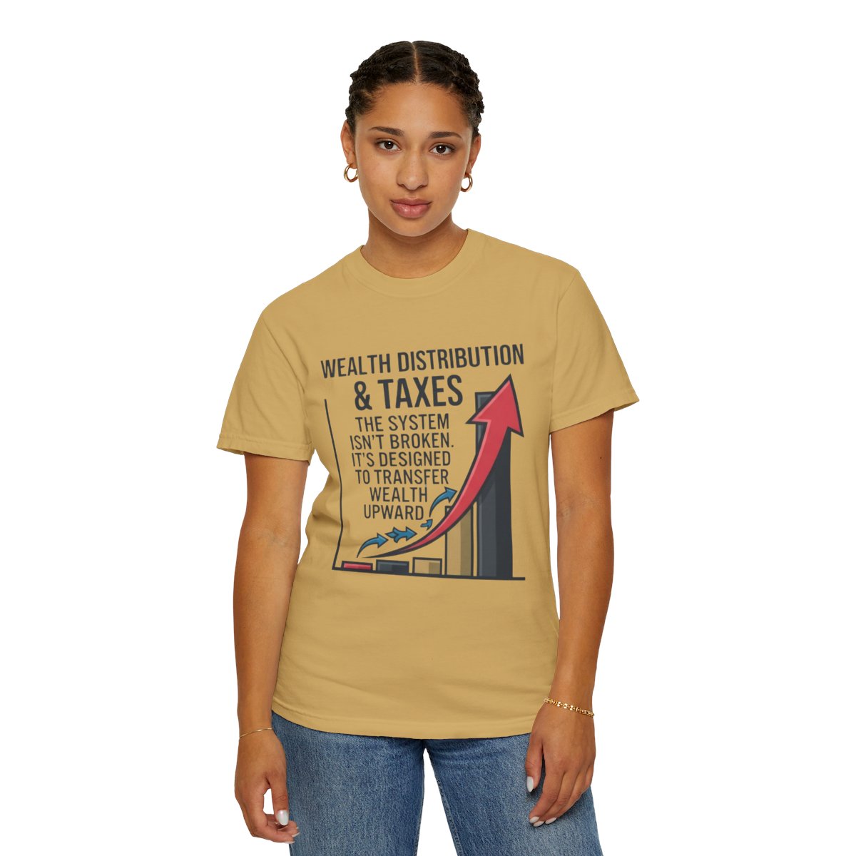 Color: Mustard | Protest Series - Follow The Money Unisex Garment-Dyed Tee