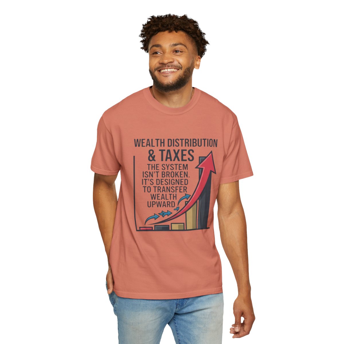Color: Terracotta | Protest Series - Follow The Money Unisex Garment-Dyed Tee