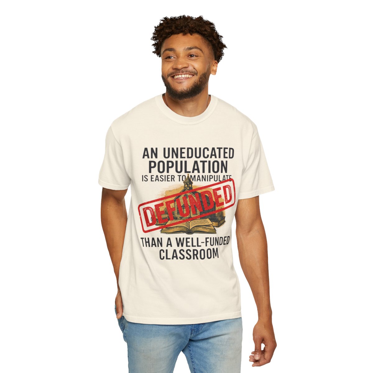 Color: Ivory | Protest Series - Fund Public Schools Unisex Garment-Dyed Tee