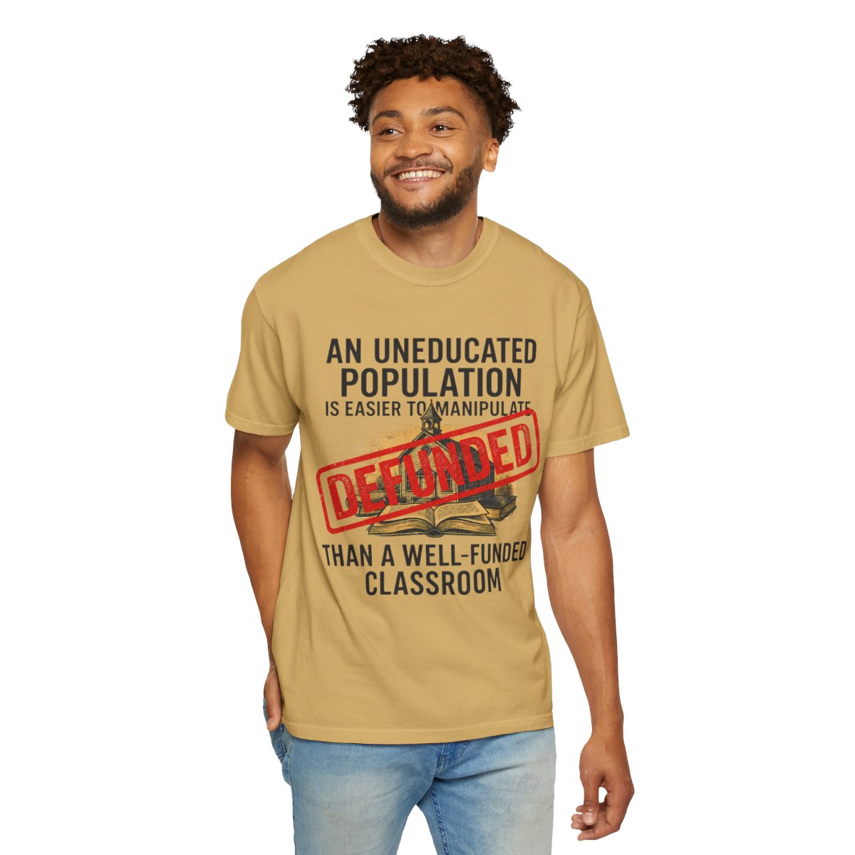 Color: Mustard | Protest Series - Fund Public Schools Unisex Garment-Dyed Tee
