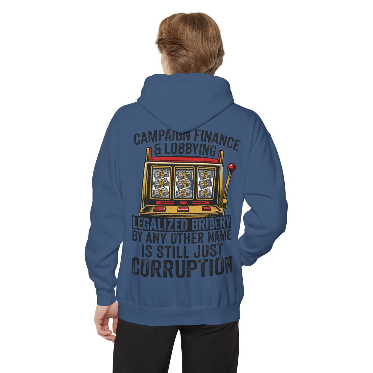 Color: True Navy | Protest Series - Get Money Out Of Politics Garment-Dyed Hoodie