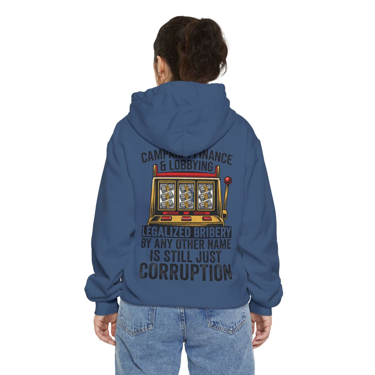Color: True Navy | Protest Series - Get Money Out Of Politics Garment-Dyed Hoodie