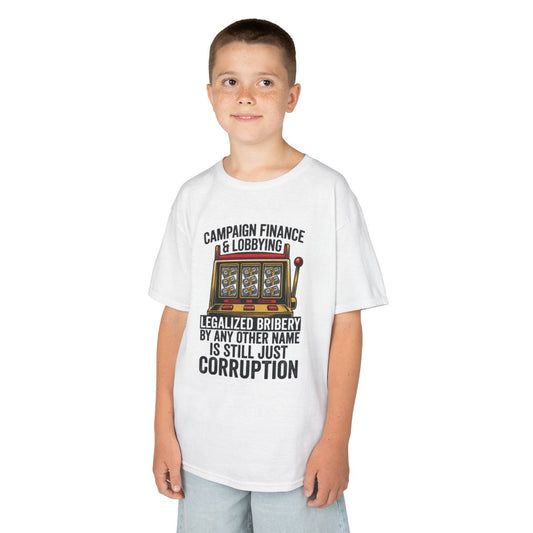 Color: White | Protest Series - Get Money Out Of Politics Kids Tee