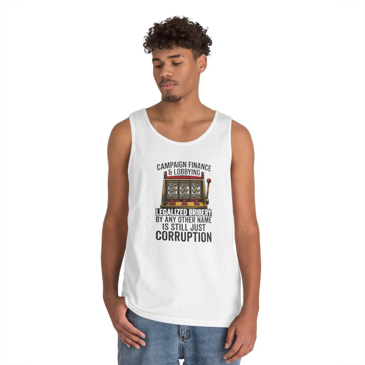 Color: White | Protest Series - Get Money Out Of Politics Tank Top