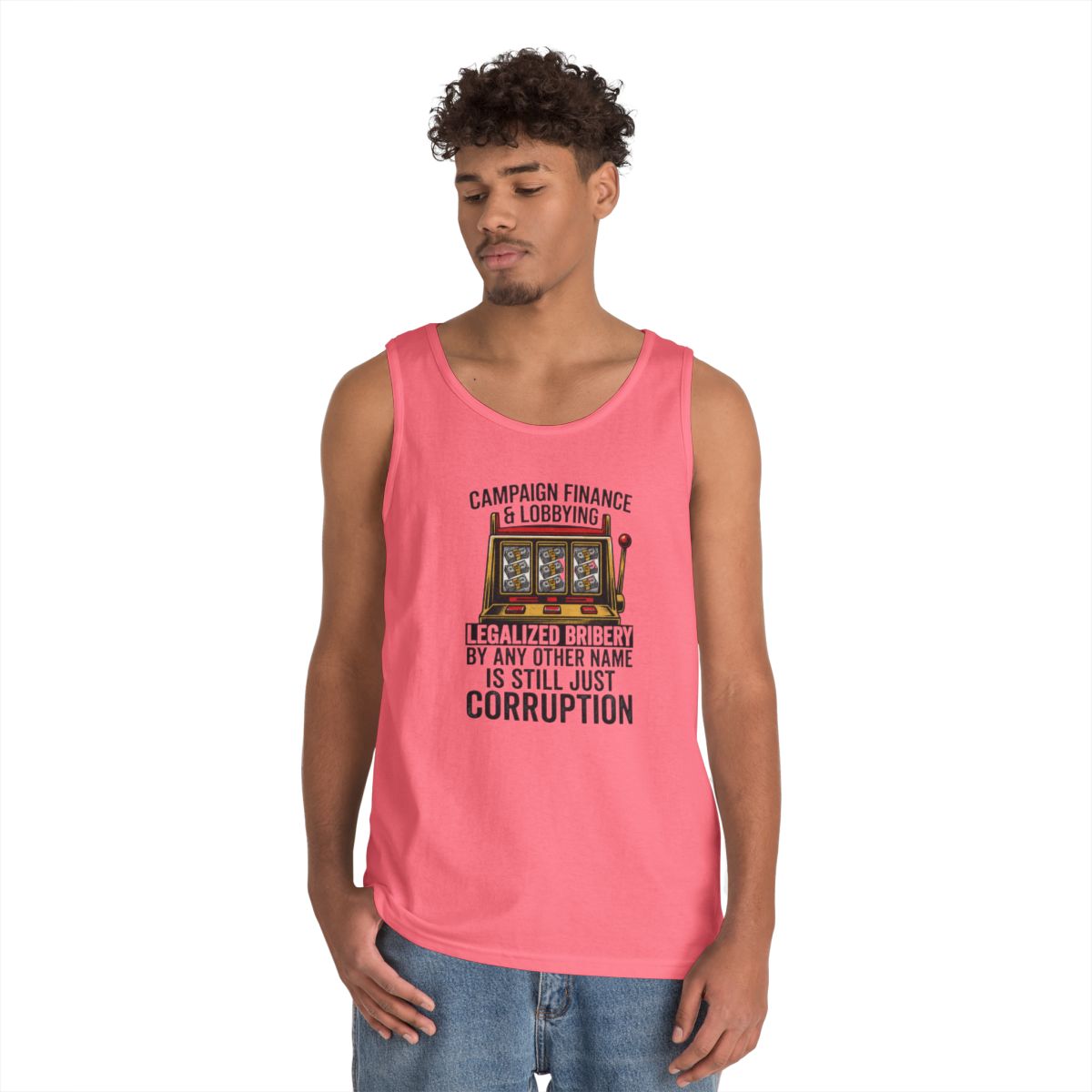 Color: Safety Pink | Protest Series - Get Money Out Of Politics Tank Top