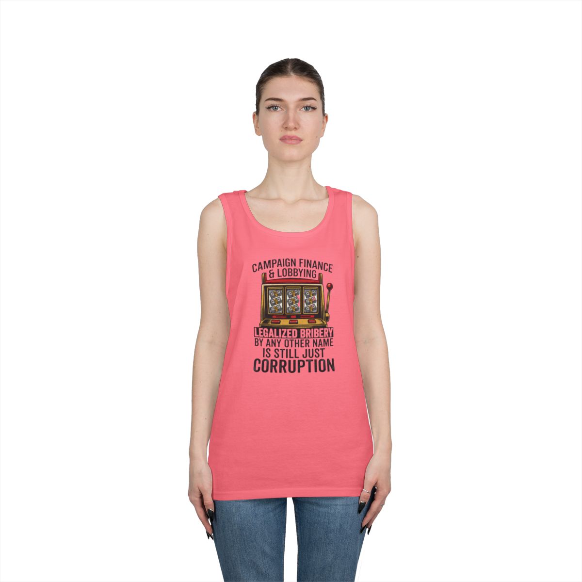 Color: Safety Pink | Protest Series - Get Money Out Of Politics Tank Top