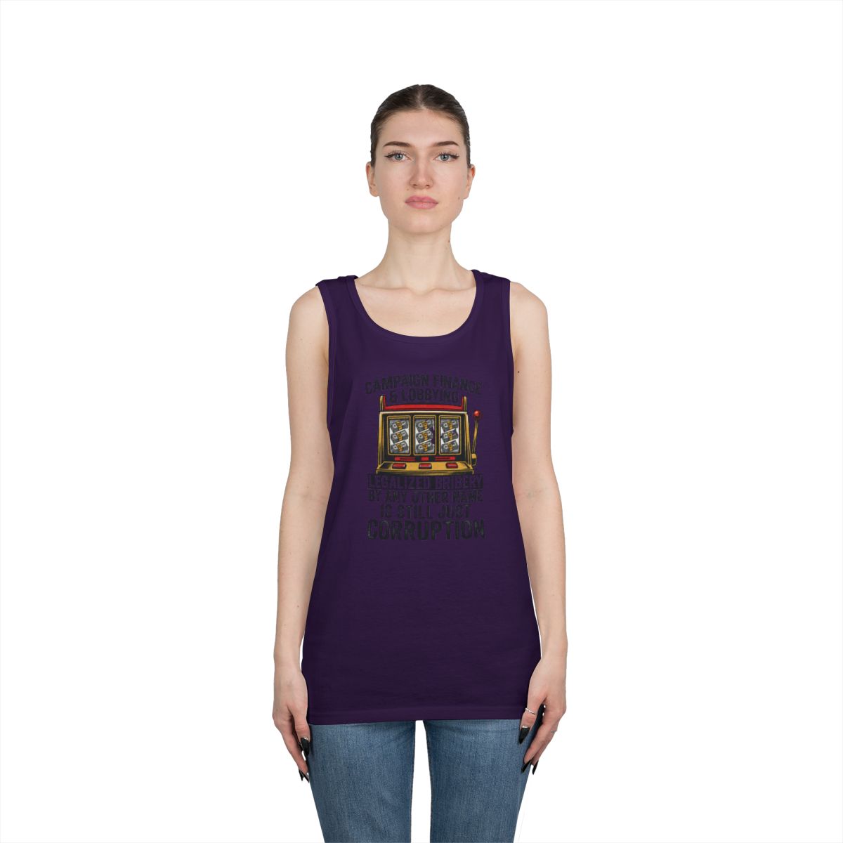 Color: Purple | Protest Series - Get Money Out Of Politics Tank Top