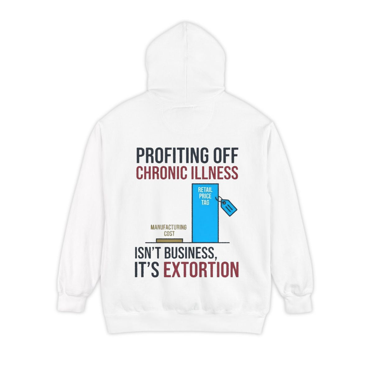 Color: White | Protest Series - Healthcare Is A Right Garment-Dyed Hoodie