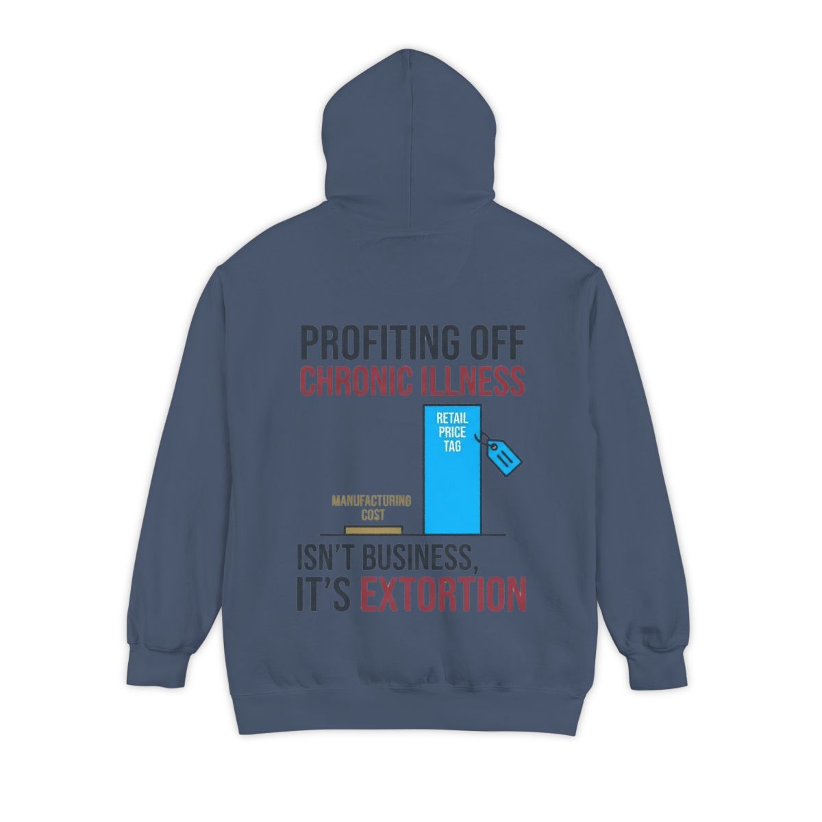 Color: Denim | Protest Series - Healthcare Is A Right Garment-Dyed Hoodie