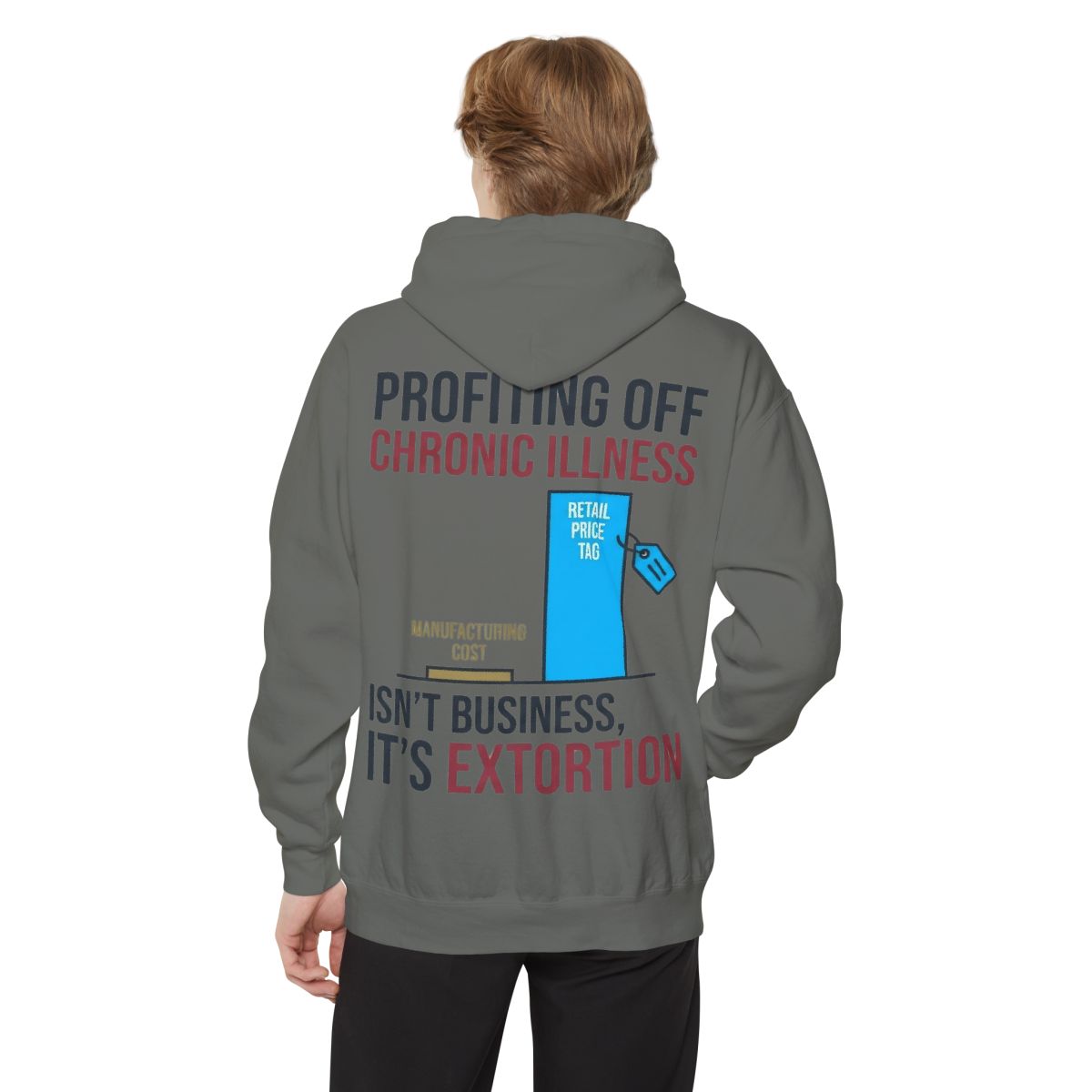 Color: Grey | Protest Series - Healthcare Is A Right Garment-Dyed Hoodie