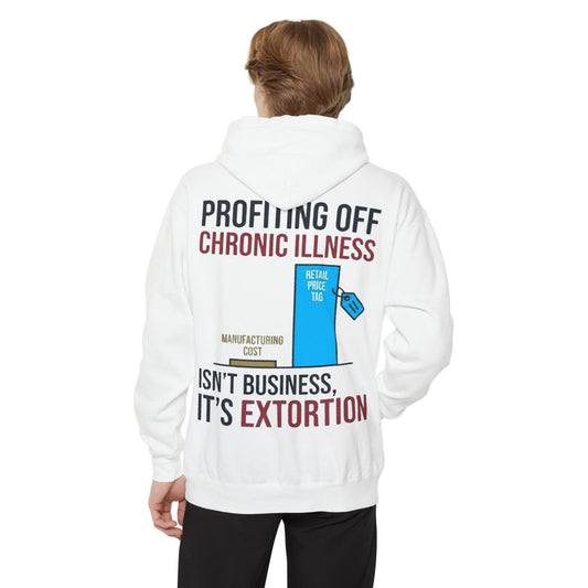 Color: White | Protest Series - Healthcare Is A Right Garment-Dyed Hoodie