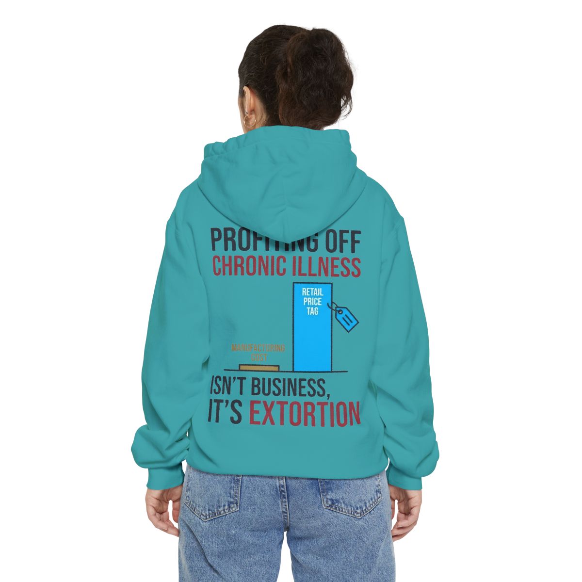 Color: Seafoam | Protest Series - Healthcare Is A Right Garment-Dyed Hoodie