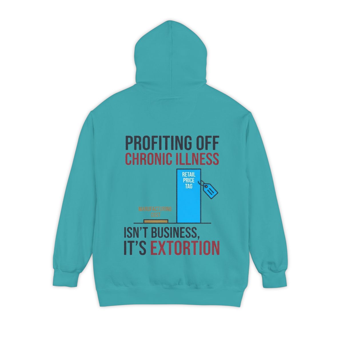 Color: Seafoam | Protest Series - Healthcare Is A Right Garment-Dyed Hoodie
