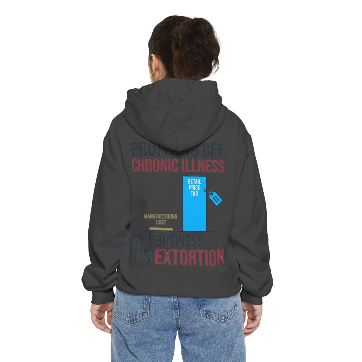Color: Pepper | Protest Series - Healthcare Is A Right Garment-Dyed Hoodie