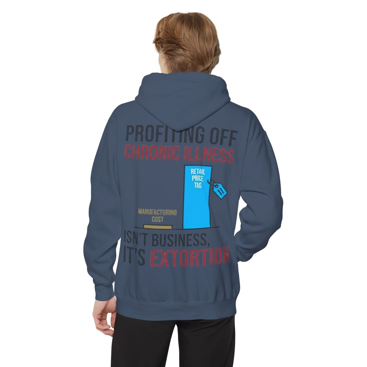 Color: Denim | Protest Series - Healthcare Is A Right Garment-Dyed Hoodie