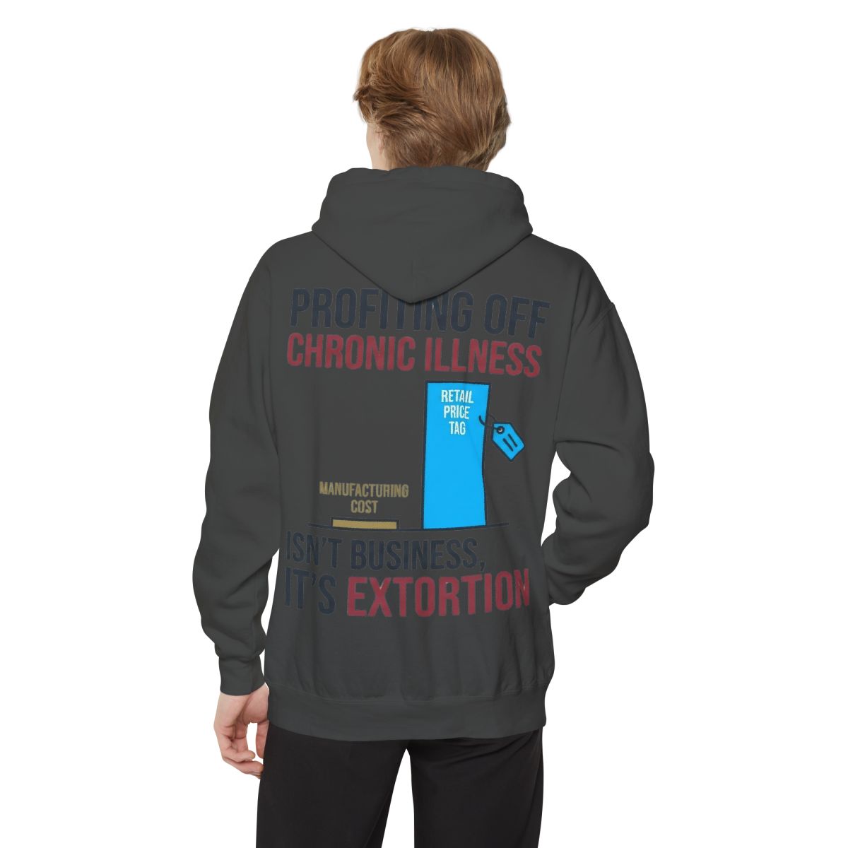 Color: Pepper | Protest Series - Healthcare Is A Right Garment-Dyed Hoodie