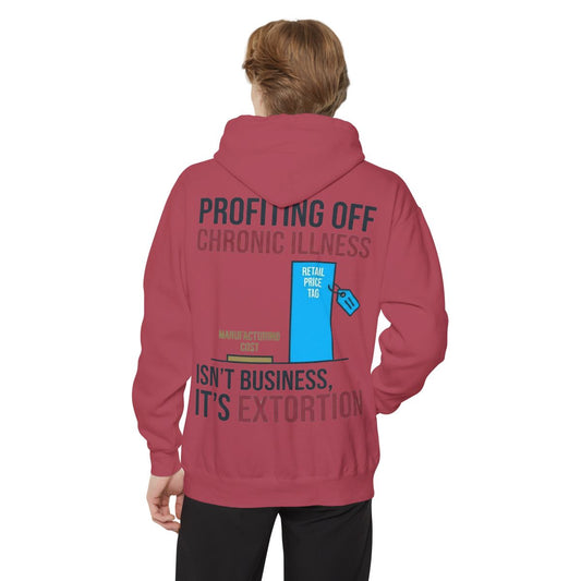Color: Crimson | Protest Series - Healthcare Is A Right Garment-Dyed Hoodie