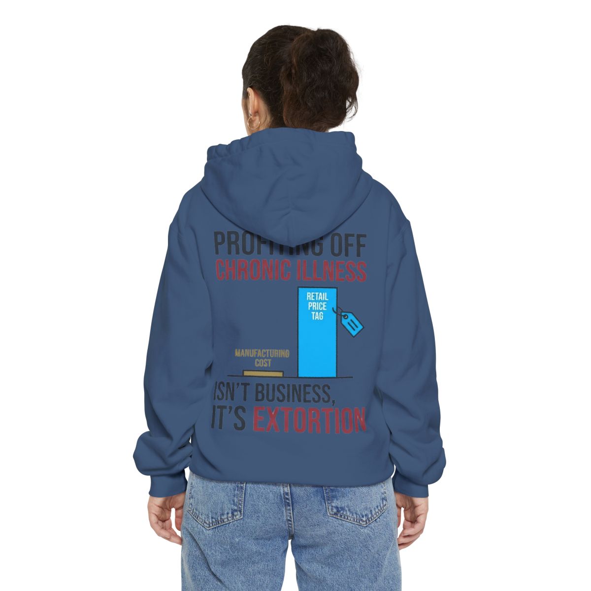 Color: True Navy | Protest Series - Healthcare Is A Right Garment-Dyed Hoodie