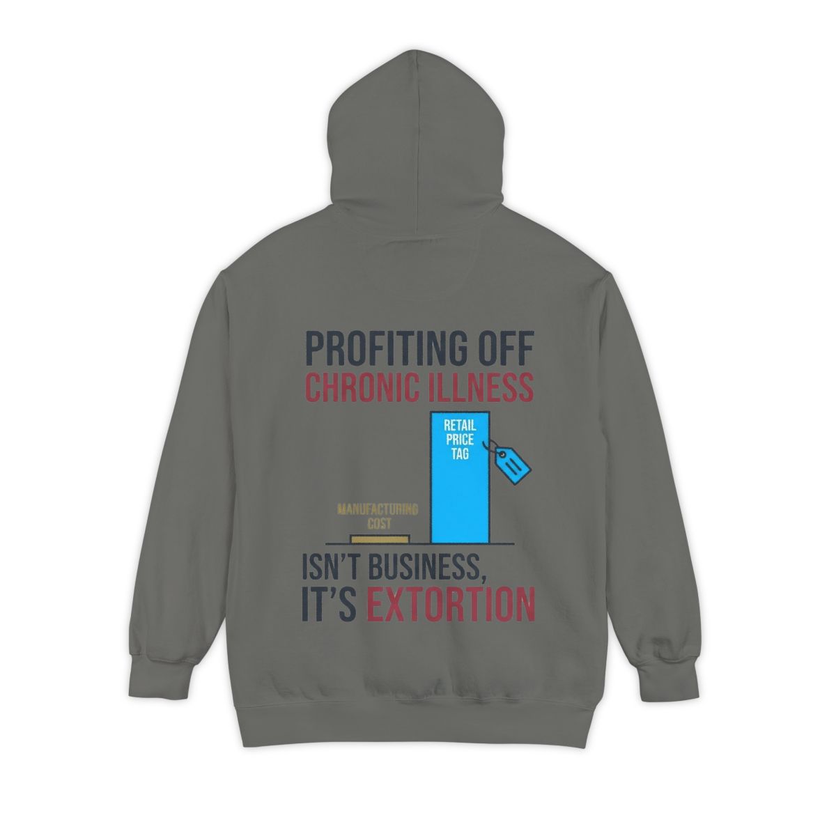 Color: Grey | Protest Series - Healthcare Is A Right Garment-Dyed Hoodie