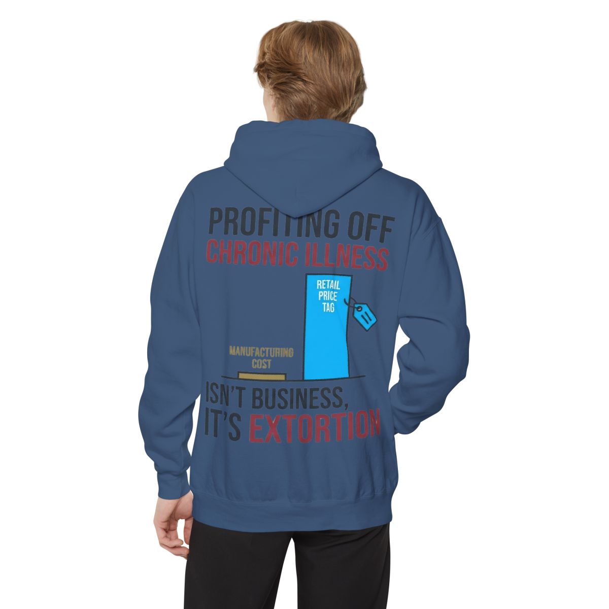 Color: True Navy | Protest Series - Healthcare Is A Right Garment-Dyed Hoodie