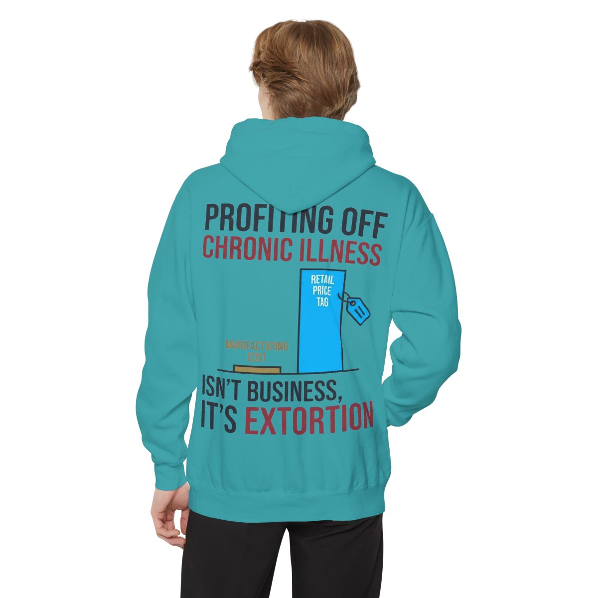 Color: Seafoam | Protest Series - Healthcare Is A Right Garment-Dyed Hoodie