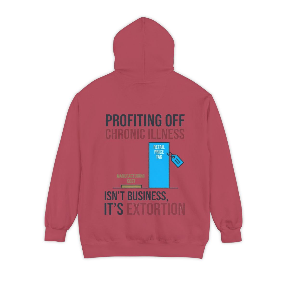 Color: Crimson | Protest Series - Healthcare Is A Right Garment-Dyed Hoodie