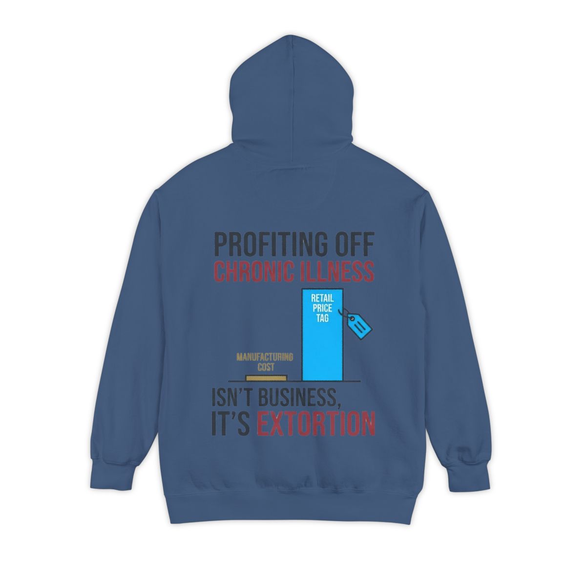 Color: True Navy | Protest Series - Healthcare Is A Right Garment-Dyed Hoodie