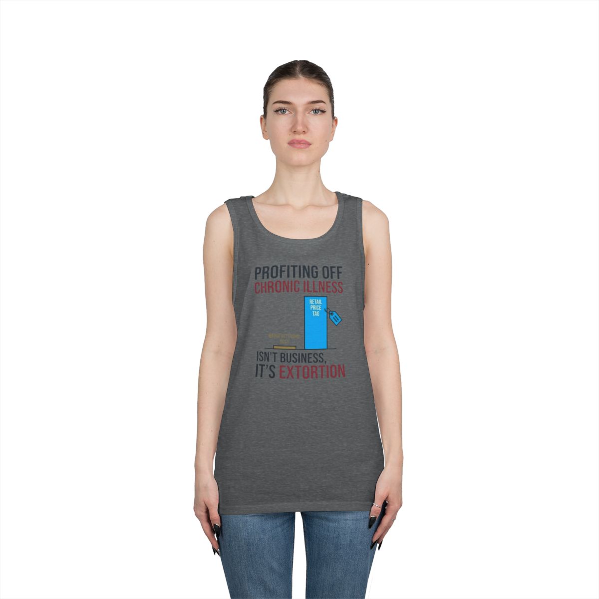 Color: Graphite Heather | Protest Series - Healthcare Is A Right Tank Top