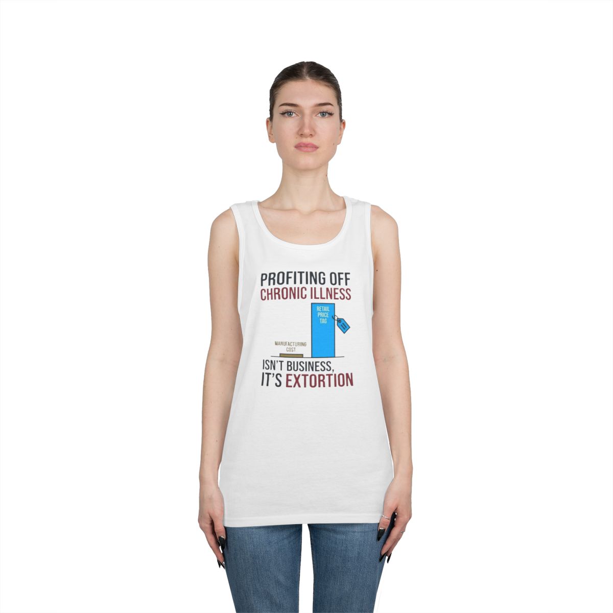 Color: White | Protest Series - Healthcare Is A Right Tank Top