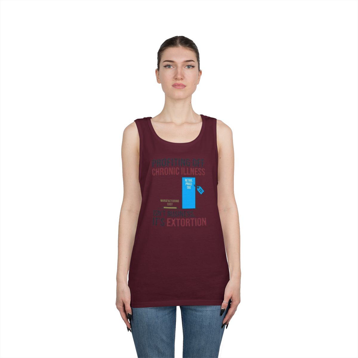 Color: Maroon | Protest Series - Healthcare Is A Right Tank Top