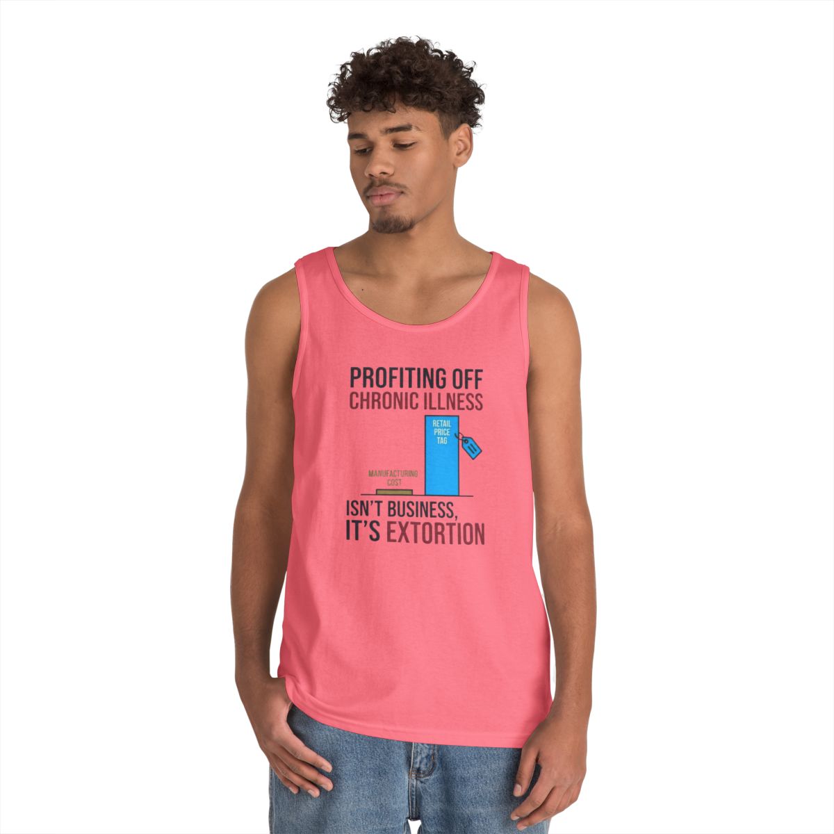 Color: Safety Pink | Protest Series - Healthcare Is A Right Tank Top