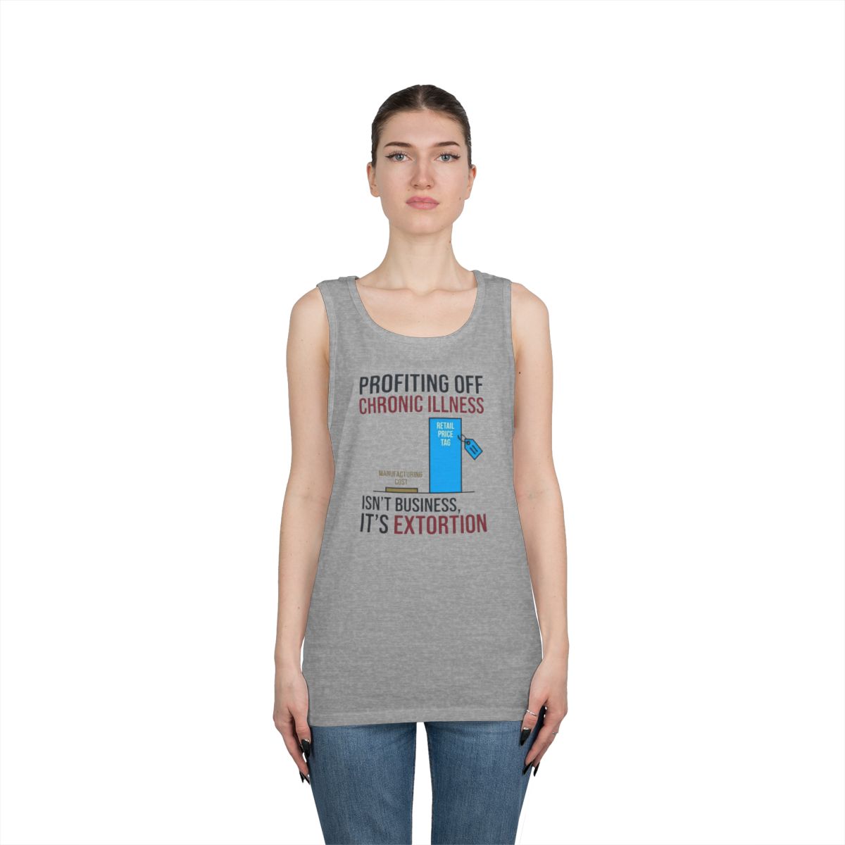 Color: Sport Grey | Protest Series - Healthcare Is A Right Tank Top