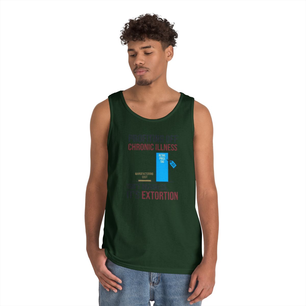 Color: Forest Green | Protest Series - Healthcare Is A Right Tank Top