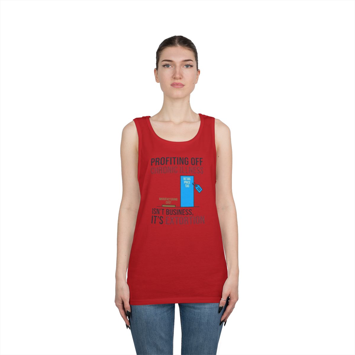 Color: Red | Protest Series - Healthcare Is A Right Tank Top