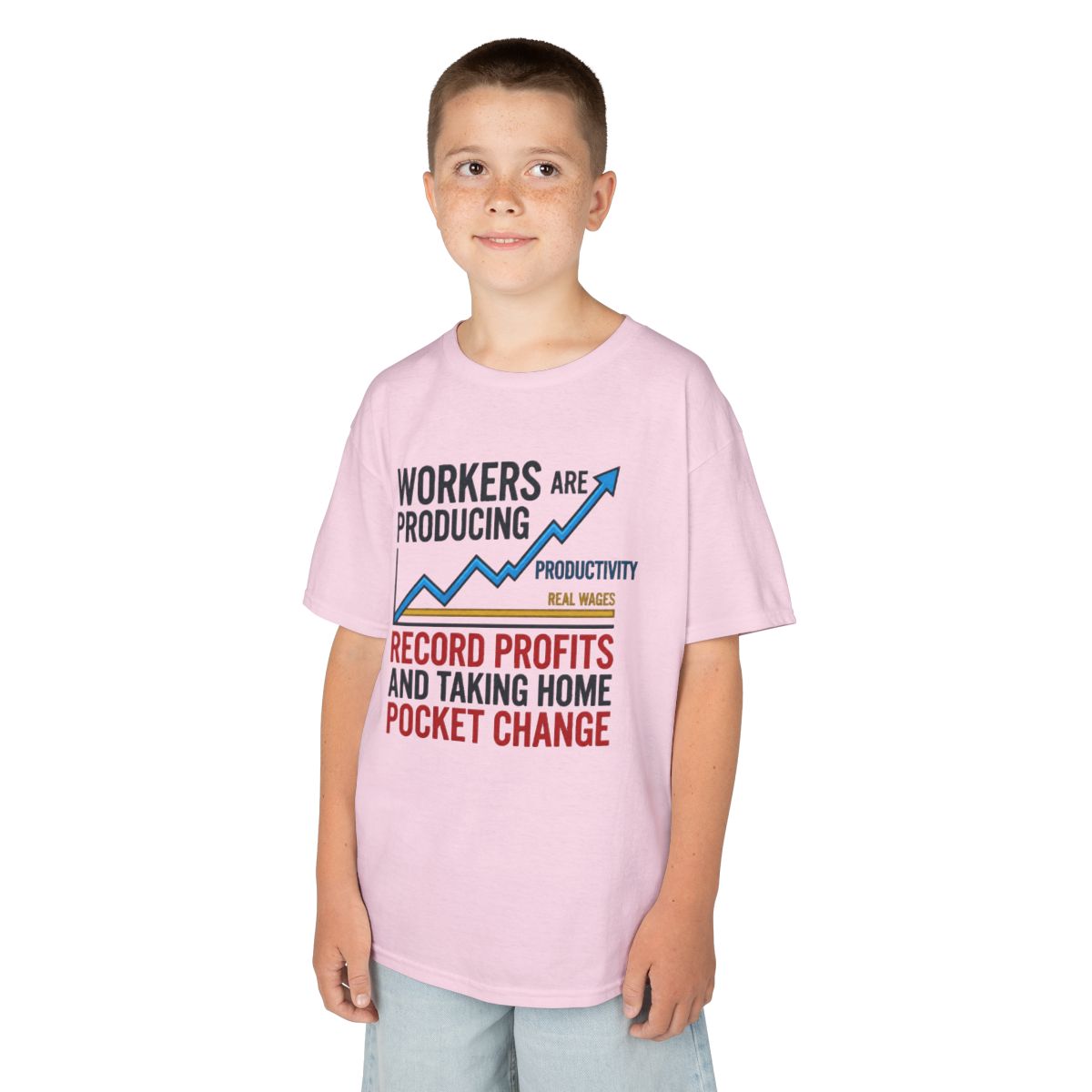 Color: Light Pink | Protest Series - Share The Value Kids Tee