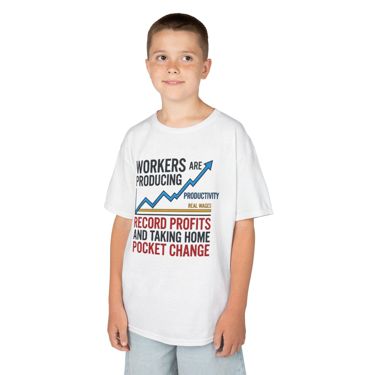Color: White | Protest Series - Share The Value Kids Tee