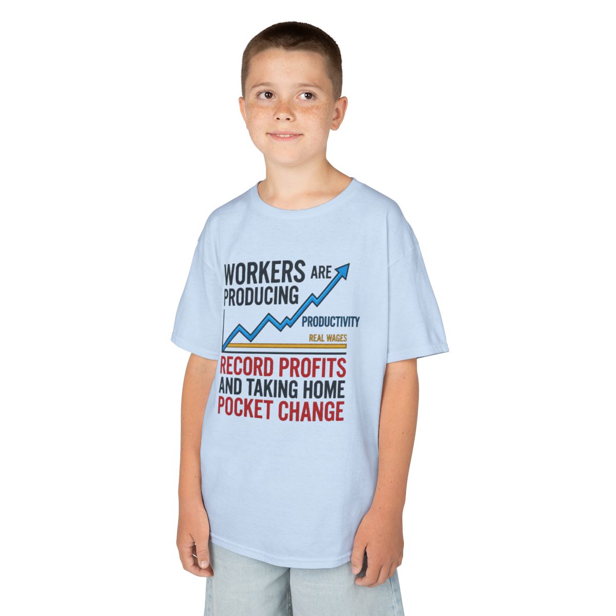 Color: Light Blue | Protest Series - Share The Value Kids Tee