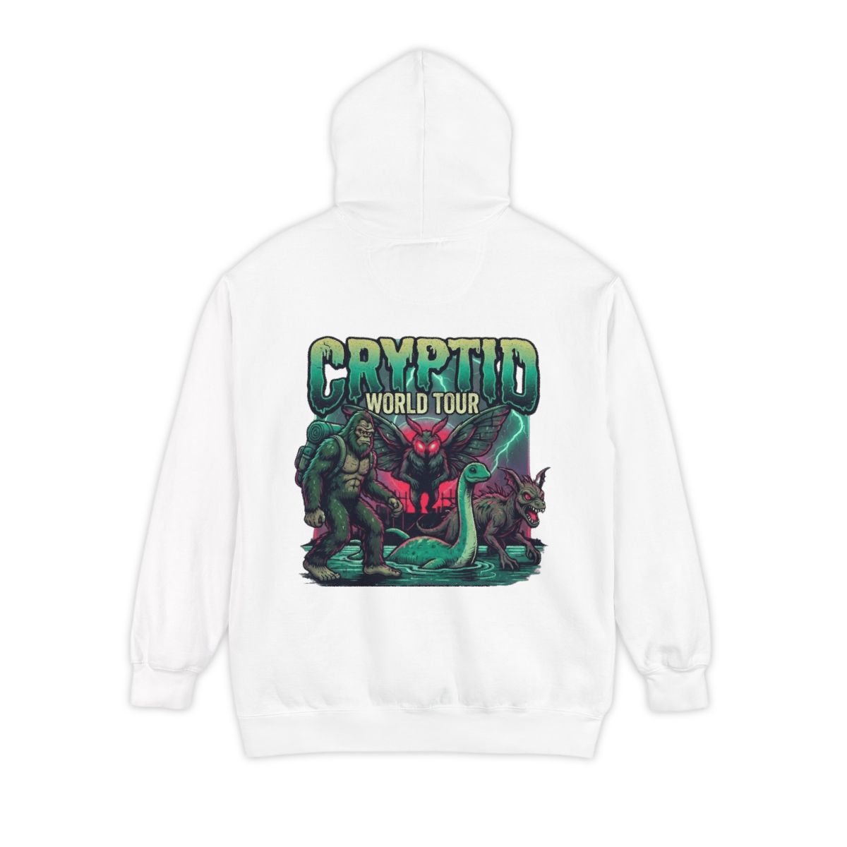 Color: White | Puzizia (Global-Cryptid Mashup) Cryptid World Tour Garment-Dyed Hoodie