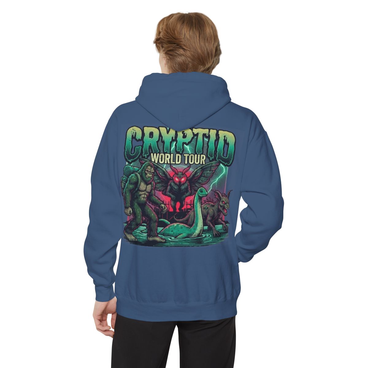 Color: True Navy | Puzizia (Global-Cryptid Mashup) Cryptid World Tour Garment-Dyed Hoodie