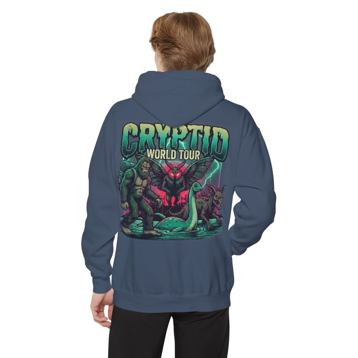 Color: Denim | Puzizia (Global-Cryptid Mashup) Cryptid World Tour Garment-Dyed Hoodie