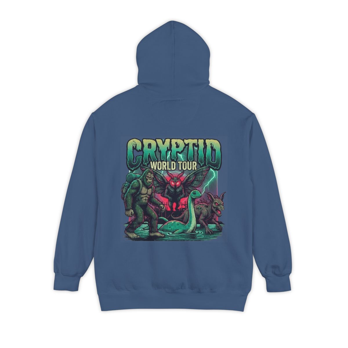 Color: True Navy | Puzizia (Global-Cryptid Mashup) Cryptid World Tour Garment-Dyed Hoodie