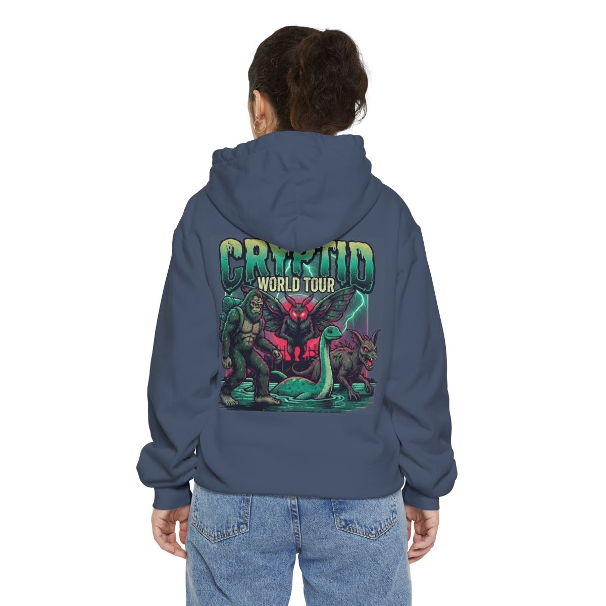 Color: Denim | Puzizia (Global-Cryptid Mashup) Cryptid World Tour Garment-Dyed Hoodie