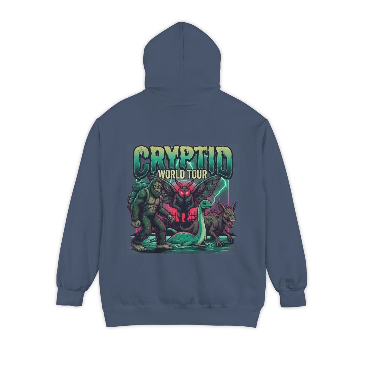Color: Denim | Puzizia (Global-Cryptid Mashup) Cryptid World Tour Garment-Dyed Hoodie