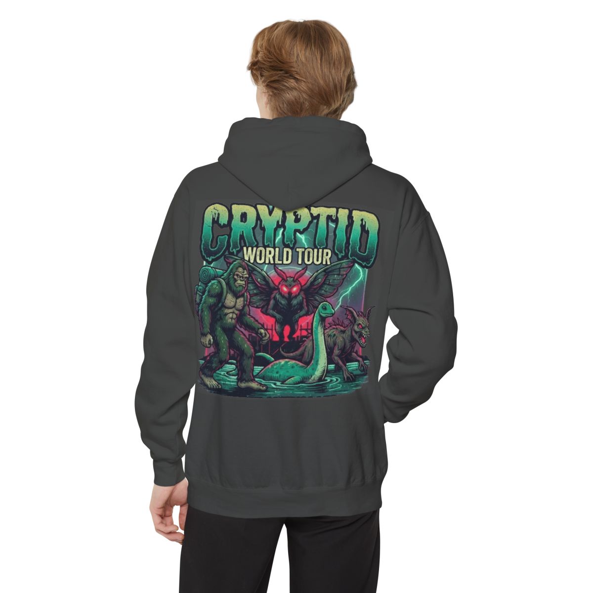 Color: Pepper | Puzizia (Global-Cryptid Mashup) Cryptid World Tour Garment-Dyed Hoodie