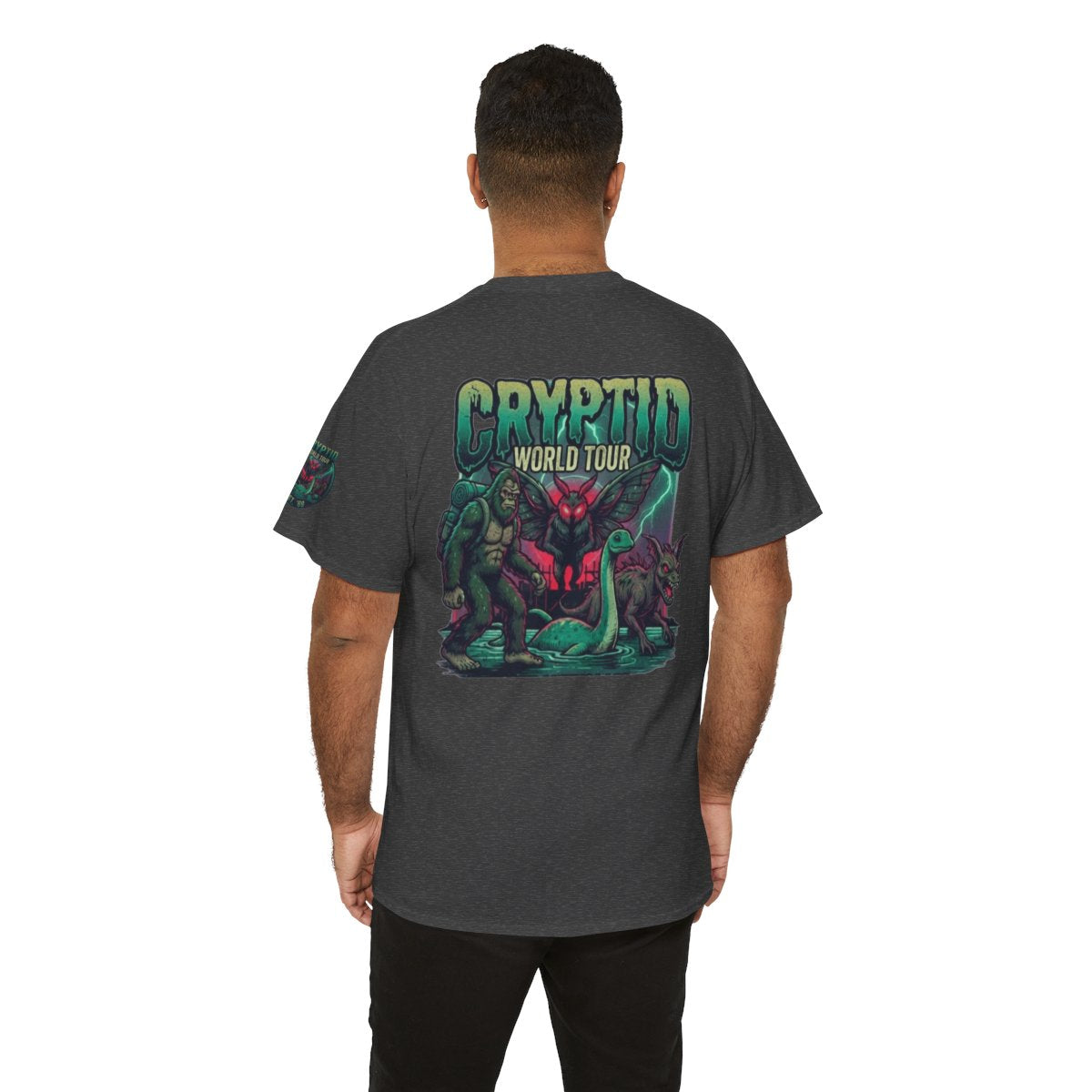 Color: Dark Heather | Puzizia (Global-Cryptid Mashup) Cryptid World Tour Premium Graphic Tee