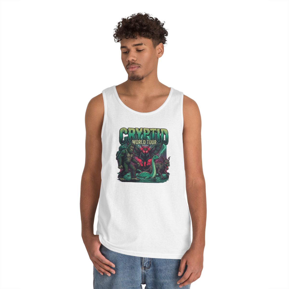 Color: White | Puzizia (Global-Cryptid Mashup) Cryptid World Tour Tank Top