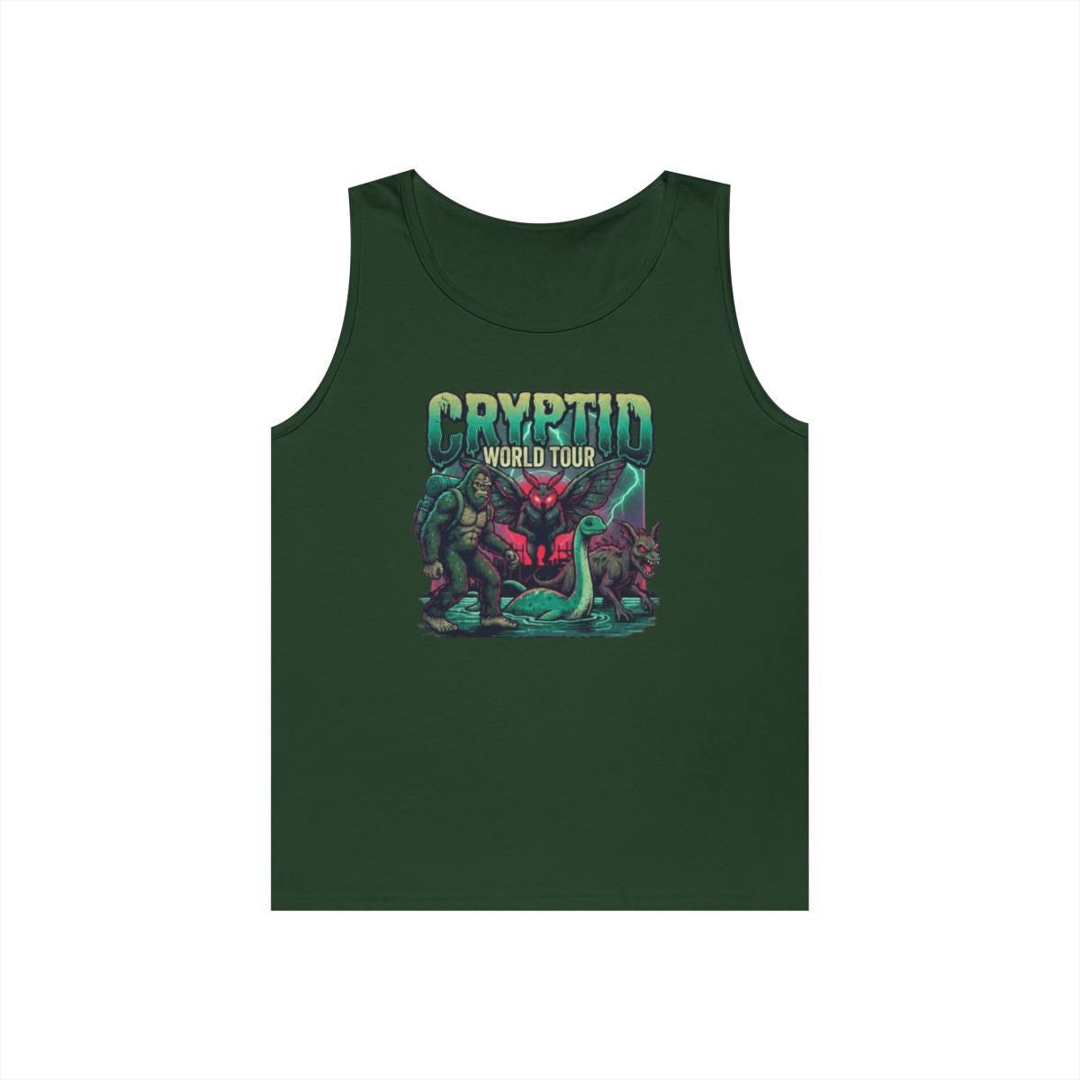 Color: Forest Green | Puzizia (Global-Cryptid Mashup) Cryptid World Tour Tank Top