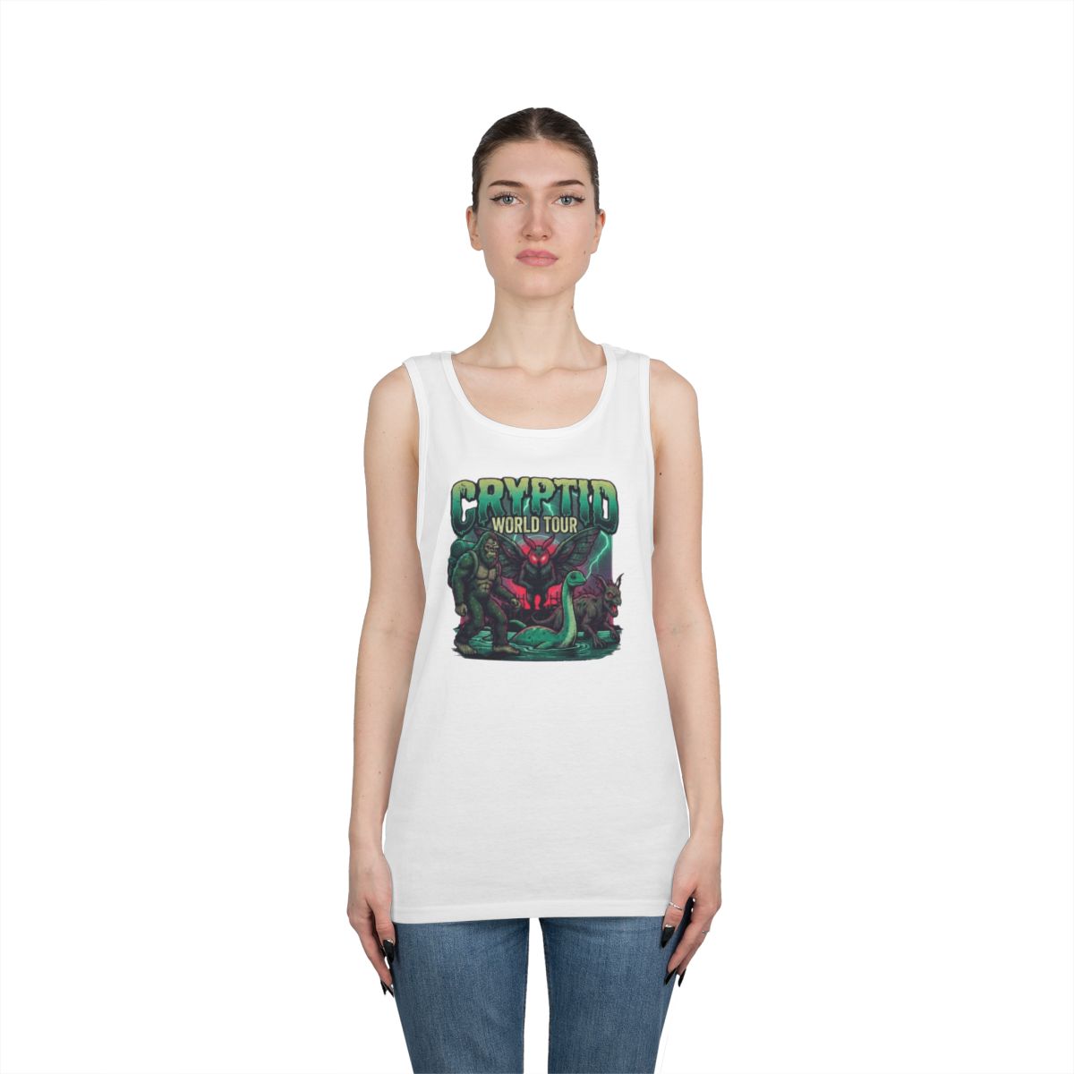Color: White | Puzizia (Global-Cryptid Mashup) Cryptid World Tour Tank Top