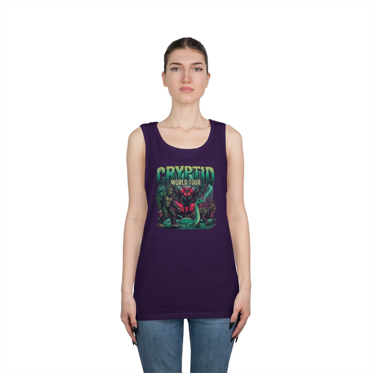 Color: Purple | Puzizia (Global-Cryptid Mashup) Cryptid World Tour Tank Top